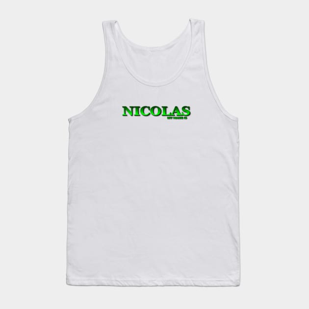 NICOLAS. MY NAME IS NICOLAS. SAMER BRASIL Tank Top by Samer Brasil